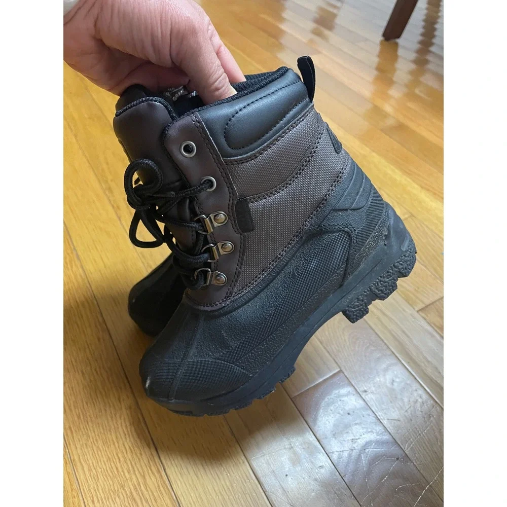 Fila Weathertech Kids Brown Black Winter Duck Boots 3SH40270-202 Size 1.5